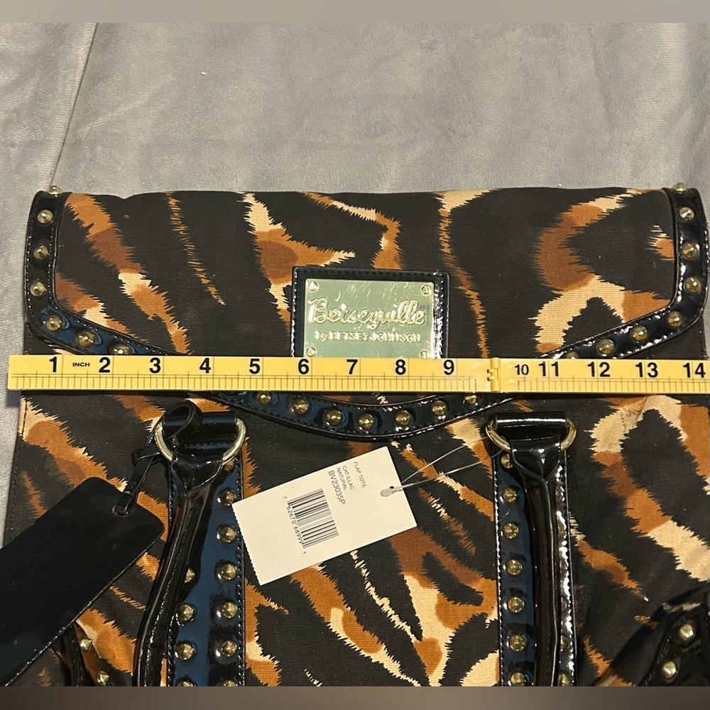 NWT Betseyville by Betsey Johnson Studded Animal Print Y2K Handbag Tote Purse - Picture 13 of 15